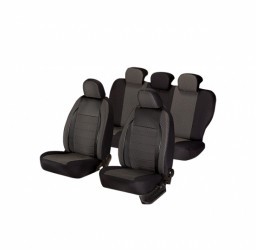 Huse scaune auto BMW SERIA 1 E81 2003 - 2012 dAL Elegance Negru Piele ecologica + Textil foto