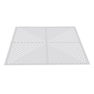 Covor Modular Puzzle, Model Dots, Set 4 Bucăți, Culoare Gri, Dimensiuni 61.5x61.5x0.9 cm foto