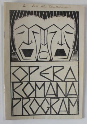 OPERA ROMANA , PROGRAM , STAGIUNEA 1929 -1930 foto