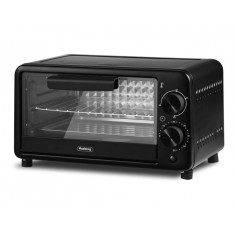 Mini cuptor electric Rosberg, 100-230 grade, Timer, tava+grill, 800 W, 9 litri, Negru foto