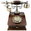 Telefon Vintage de Colecție TL-913Z &ndash; Eleganță Art Deco din Lemn și Alamă