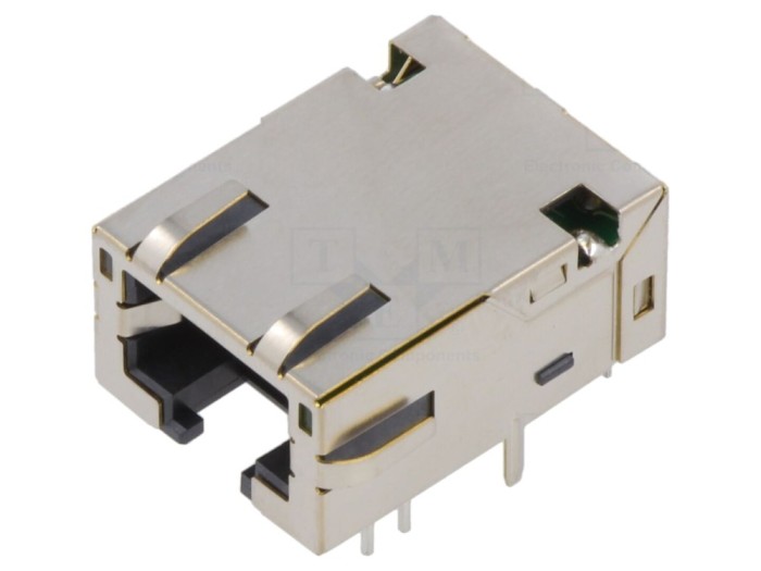 Conector RJ45 ecranat cu LED, Cat 5e