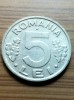 Moneda Romania 5 lei 1992