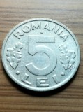 Moneda Romania 5 lei 1992