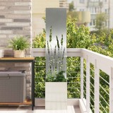 Cumpara ieftin Ghiveci de Grădină cu Panou Decorativ Argintiu 32 x 140 cm