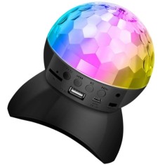 Glob Disco Crystal Magic Ball cu LED RGB, Difuzor Bluetooth, Muzica si Efecte de Lumini Rotative