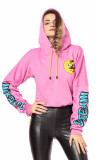 Hanorac cu imprimeu Burning Smiley Pink, L, M, S, Roz