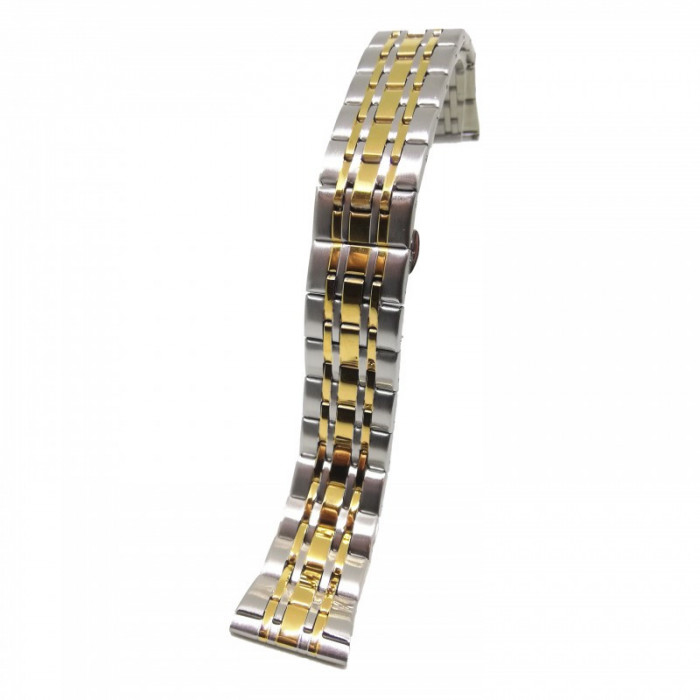 Bratara de ceas din Otel Inoxidabil - Bicolora (argintiu si auriu) - 22mm, 24mm - WZ3816