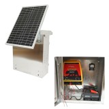 Generator impulsuri gard electric 12J cu panou solar 30W si cutie inox
