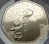 50 pence 2021 Marea Britanie, Snowman, Christmas coin,Brilliant unc, Coincard