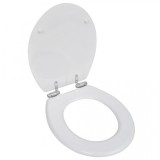 Capac WC MDF &icirc;nchidere silențioasă design simplu Alb, vidaXL