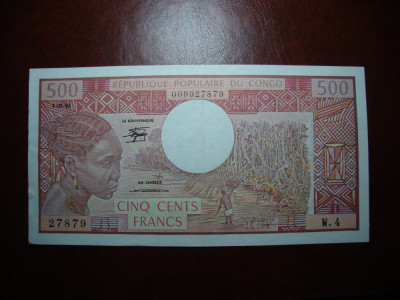 CONGO 500 FRANCI 1982 XF/AUNC foto