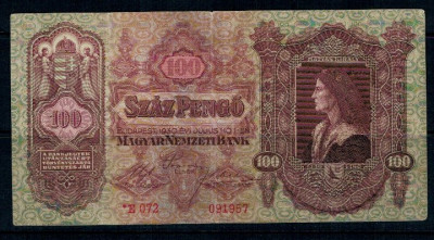 Ungaria 1930 - 100 pengo, serie cu asterisc, circulata foto