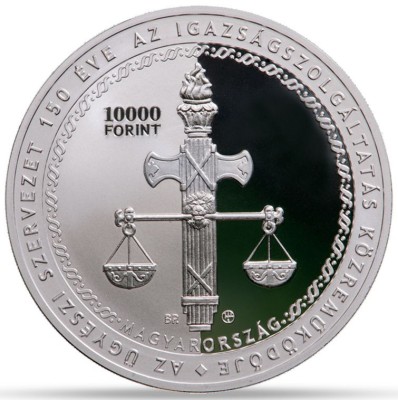 Ungaria 10 000 Forint 2021 Procuratura BU Argint foto