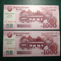 COREA COREEA DE NORD 2000 WON 2008 UNC LOT 2 BUC