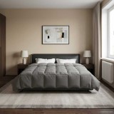 vidaXL Pilotă de vară Patos Gri deschis 200 x 240 cm Microfibră 42025921