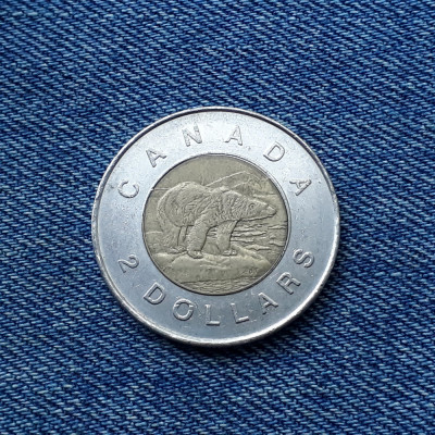 3o - 2 Dollars 2001 Canada / dolari canadieni bimetal foto