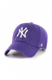 47brand șapcă de baseball din bumbac MLB New York Yankees culoarea violet, cu imprimeu, 47 Brand