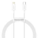 CABLU alimentare si date Baseus Superior, Fast Charging Data Cable pt. smartphone, USB Type-C la Lightning Iphone PD 20W, 1m, alb &quot;CATLYS-A02&quot; (timbru