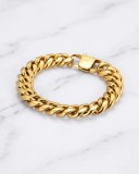 Bratara Lant Cubanez Placata Aur 18K Inox Barbati cod B998CLA