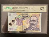 Romania 100 lei 2015 pick 121f grad 67 pmg