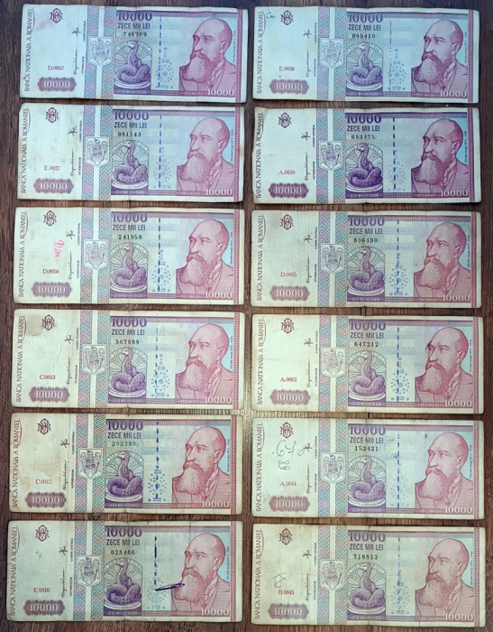 Bancnote 10.000 lei - Rom&acirc;nia, 1994