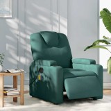 VidaXL Fotoliu electric de masaj rabatabil, verde &icirc;nchis, textil