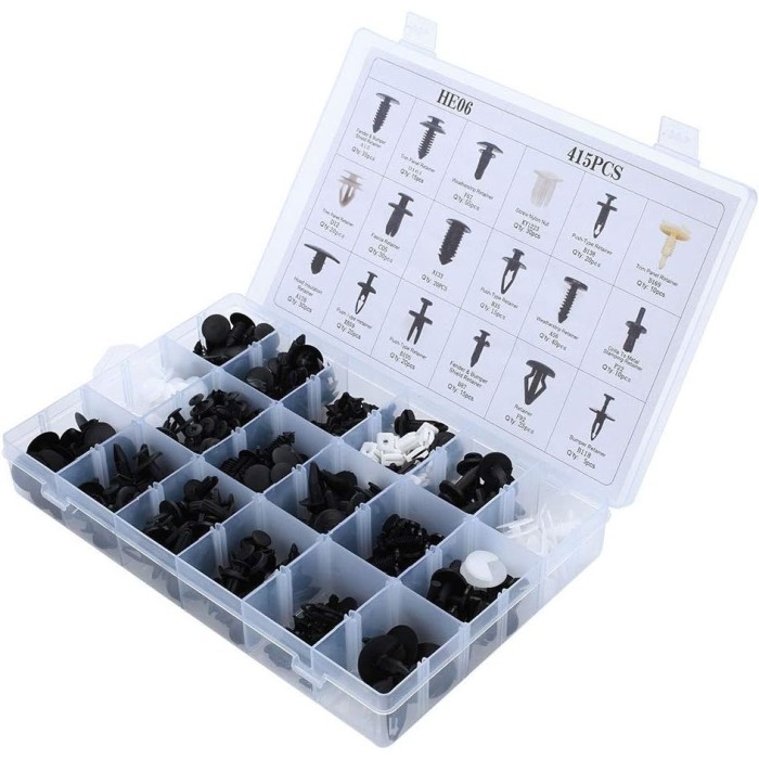 Set 416 piese cleme de fixare, clipsuri auto cu instrument de demontare