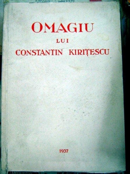 Omagiu lui Constantin Kiritiescu