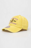 Mitchell&amp;Ness șapcă de baseball din bumbac Los Angeles Lakers culoarea galben, cu imprimeu