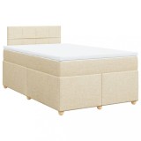 Cumpara ieftin Pat continental cu saltea, crem, 120x190 cm, textil