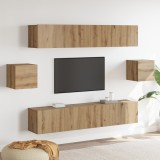 vidaXL Set comodă TV 6 pcs Artizan vechi 80 x 30 x 30 cm Lemn compozit