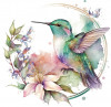 Sticker decorativ, Pasarea Colibri, Multicolor, 61 cm, 1271STK-3