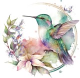 Cumpara ieftin Sticker decorativ, Pasarea Colibri, Multicolor, 61 cm, 1271STK-3