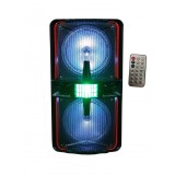 Boxa portabila activa cu doua difuzoare de 8 Inch , telecomanda , Bluetooth , cititor USB , card MicroSD ,