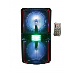 Boxa portabila activa cu doua difuzoare de 8 Inch , telecomanda , Bluetooth , cititor USB , card MicroSD ,