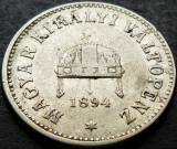 Moneda istorica 10 FILLER - UNGARIA / Austro-Ungaria, anul 1894 *cod 1810 C