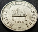 Moneda istorica 10 FILLER - UNGARIA / Austro-Ungaria, anul 1894 *cod 1810 C, Europa