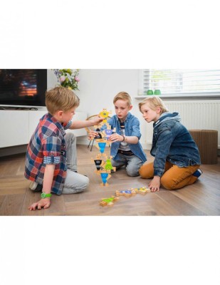 Joc Oameni in Echilibru cu 10 figurine din lemn foto