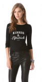 Cumpara ieftin Bluza Kisses &amp; Lipstick - Negru - S, THEICONIC