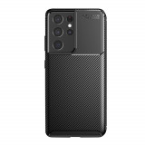 Husa pentru Samsung Galaxy S21 Ultra 5G, Techsuit CarbonFiber, Black