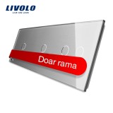 Cumpara ieftin Panou din sticla gri pentru &icirc;ntrerupator touch Livolo simplu + simplu + dublu