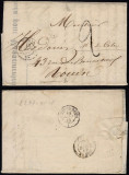 France 1849 Postal History Rare Stampless Cover + Content Paris to Rouen DB.201