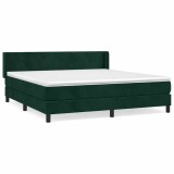 Cumpara ieftin Pat box spring cu saltea, verde inchis, 180x200 cm, catifea