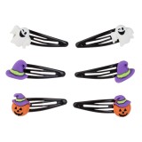 Set Clame Păr, Halloween, Multicolor, 6 Bucăți, Fantomă, Pălărie Vrăjitoare, Dovleac, Metal, Plastic, 5cm