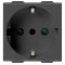 Priza schuko standard german-italian 2M Vimar Neve carbon matt 09209.CM