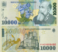ROMANIA 10.000 lei 1999 UNC!!! foto