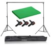 Suport foto studio reglabil 2x3m, clesti inclusi + panza de fundal verde 2x3m, Dactylion