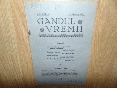 REVISTA GANDUL VREMII NR:9 NOIEMBRIE 1934 foto