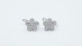 Cercei Floricica Pave din Argint 925 cu Zirconiu Cubic Transparent &ndash; Bijuterii Dama &ndash; Marca atcom